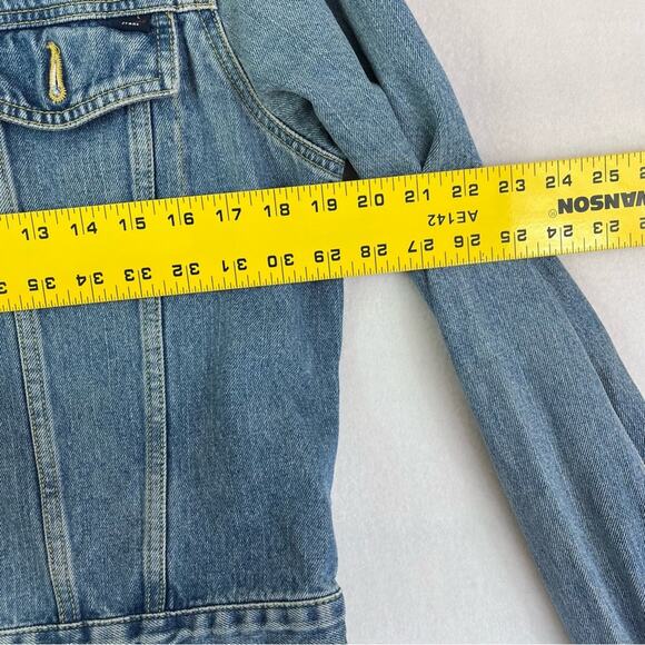 Tommy Jeans Jacket Large Ginny trucker Long Sleeve Full Button Up Vintage 90s - Picture 7 of 15